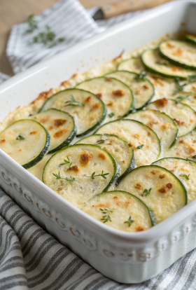 Creamy Parmesan Baked Zucchini Recipe
