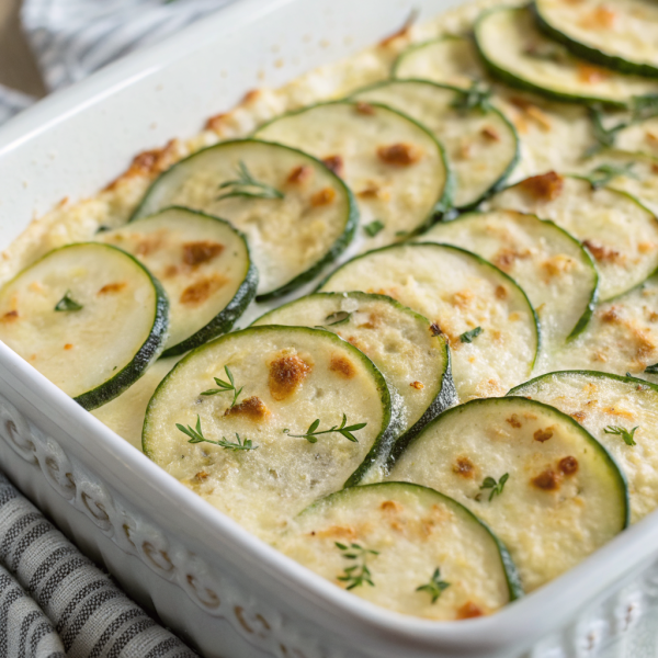 Creamy Parmesan Baked Zucchini Recipe