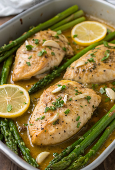 Lemon and Dill Butter Garlic Chicken and Asparagus