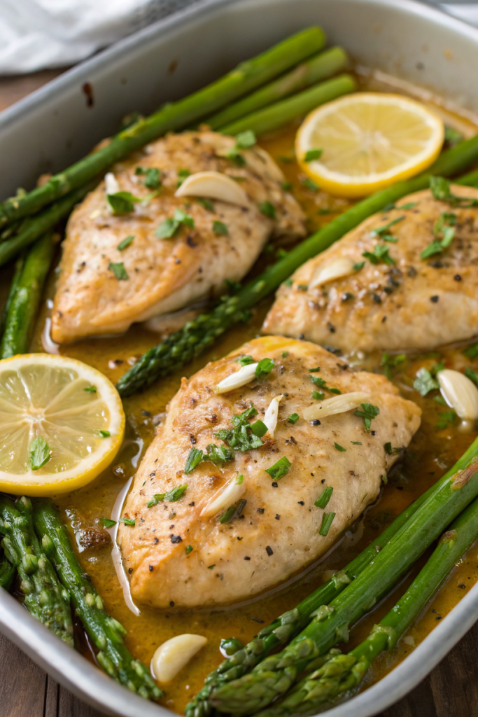 Lemon and Dill Butter Garlic Chicken and Asparagus