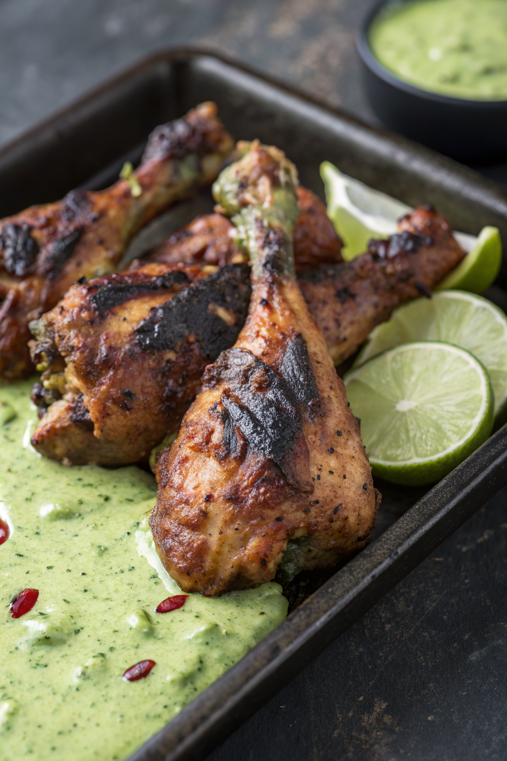 Peruvian Grilled Chicken with Creamy Green Sauce
